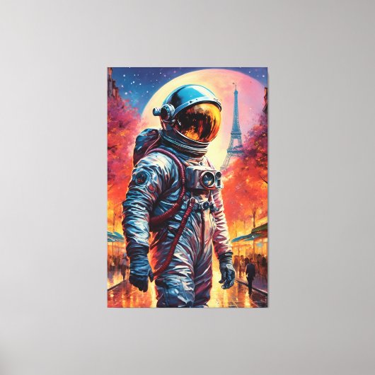 Parijse astronaut canvas afdruk (Voorkant)