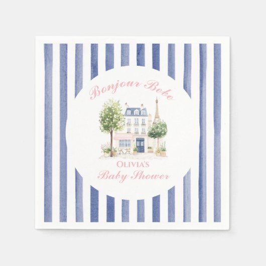 Parijse Baby shower Parijse Cafe Tea Party Servet (Voorkant)