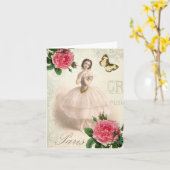 Parijse Ballerina Kaart (Gele Bloem)