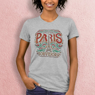 Parijse Bloom Love Symfonie Vrouwen Slim Fit T-shirt