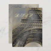 Parijse bruiloft RSVP kaarten (Voorkant / Achterkant)