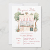 Parijse Cafe Afternoon Baby shower Kaart (Voorkant)