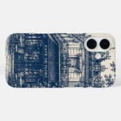 Parijse Café Blauw Wit Case-Mate iPhone Case (Achterkant (horizontaal))