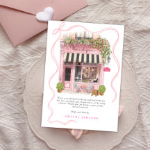 Parijse Café Bonjour Bebe Roze Strikje Dank je
