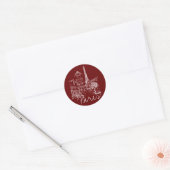 Parijse café klassieke ronde sticker (Envelop)