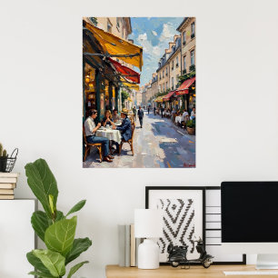 Parijse cafe leven poster