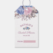 Parijse Charm Blauw & Roze Bruids Display Douche Cadeaulabel (Voorkant)