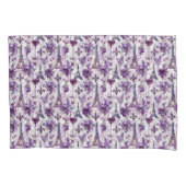 Parijse charme Paarse Eiffeltoren en Floral Kussensloop (Voorkant)