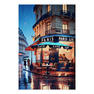 Parijse charme:  Paris Street Cafe Poster Perfect Poster