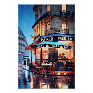 Parijse charme:  Paris Street Cafe Poster Perfect Poster