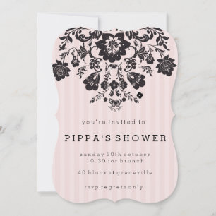 Parijse Chic Bloemen Douche Uitnodiging
