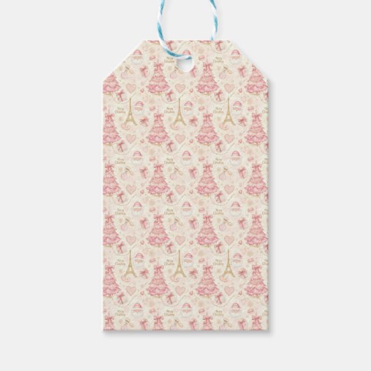 Parijse Coquette Kerstmis Cadeaulabel (Voorkant)