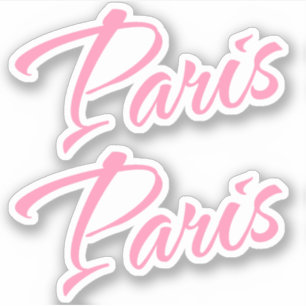 Parijse decoratieve naam in roze x2 Sticker