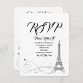 Parijse Doodles bruiloft RSVP (Voorkant / Achterkant)