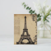 Parijse Eiffeltoren Franse Vintage Briefkaart (Staand voorkant)