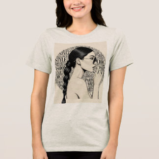 Parijse Elegantie Profiel Woordwolk Kunst Tri-Blend Shirt