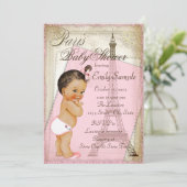  Parijse etnische baby meisje douchen Kaart (Staand voorkant)