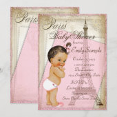  Parijse etnische baby meisje douchen Kaart (Voorkant / Achterkant)