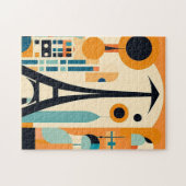 Parijse geïnspireerde middeleeuwse moderne kunst: legpuzzel (Horizontaal)