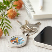 Parijse herfst | Ginger Cat in een café Sleutelhanger (Zijkant)