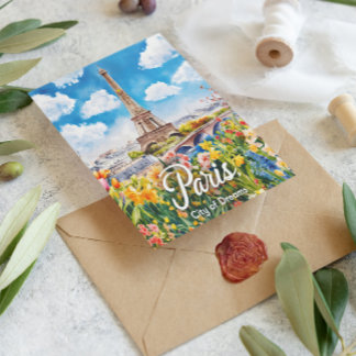 Parijse lente: Eiffeltoren bloeit Briefkaart