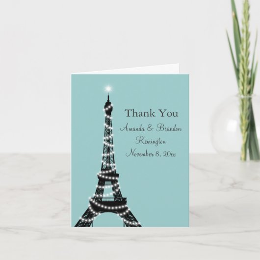 Parijse Lights Thank You Card (turquoise) Bedankkaart (Voorkant)