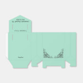 Parijse Munt Groen Zwart Zoet Zestien Datum Bedankdoosjes (Uitgevouwen)