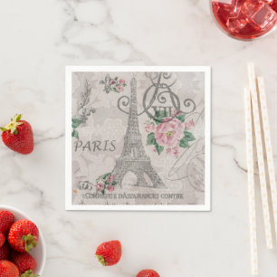 Parijse Party Franse Botanische Eiffeltoren Servet