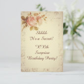  Parijse postmerken Chic Rozen Surprise Party Kaart (Staand voorkant)