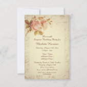  Parijse postmerken Chic Rozen Surprise Party Kaart (Achterkant)