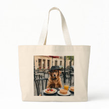 Parijse Pup – Café Chic Canvas tas
