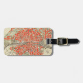  Parijse reiskaart. Retro oude stad van Frankrijk Bagagelabel (Voorkant horizontaal)
