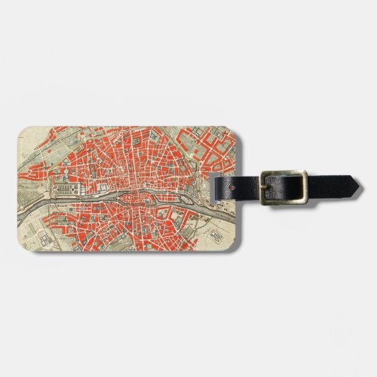  Parijse reiskaart. Retro oude stad van Frankrijk Bagagelabel (Voorkant horizontaal)