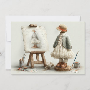 Parijse Ruffle Dress Writer's Studio 1e verjaardag Kaart