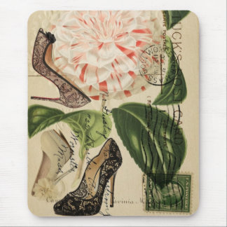 parijse schoenen floraal franse botanische kunst muismat