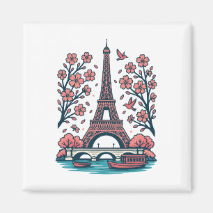 Parijse souvenir Eiffeltoren Paris Cherry Tree Magneet