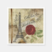 Parijse stijl - Red Rose - Bachelorette Servet (Voorkant)