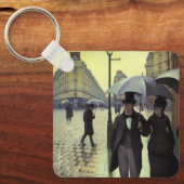 Parijse straat op een regenachtige dag sleutelhanger (Voorkant)