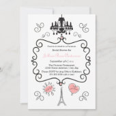 Parijse thema - Uitnodiging voor bruidsdouche (Voorkant)