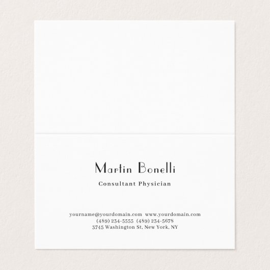 Parijse trendy minimalistische consultant arts visitekaartjes (Buitenkant ongevouwen)