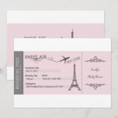 Parijse uitnodiging, Parijs Thema Uitnodiging, Fra Kaart (Voorkant / Achterkant)