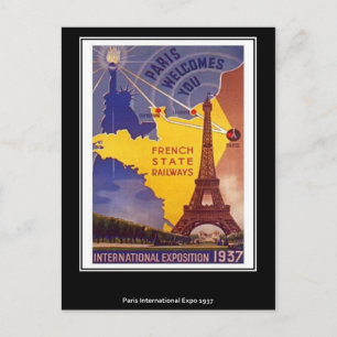 Parijse vintage ansichtkaart briefkaart