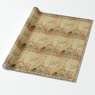 Parijse Vintage met Eiffel Cadeaupapier