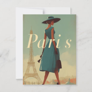 Parijse vintage mode briefkaart