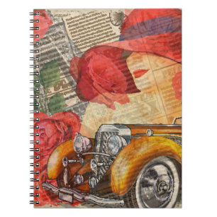 Parijse vrouw: Eiffeltoren retro. Notitieboek
