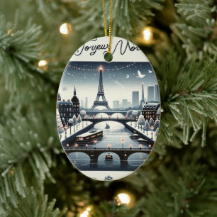Parijse Winter Elegantie, Stad van de lichten Keramisch Ornament
