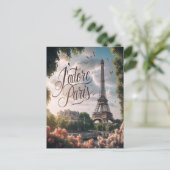 Parijse zonsondergang met Eiffeltoren Briefkaart (Staand voorkant)