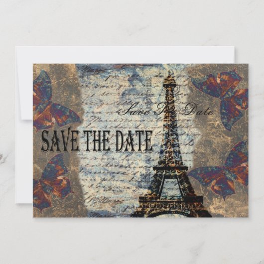 -Parijzenaar, behalve de datum Save The Date (Voorkant)