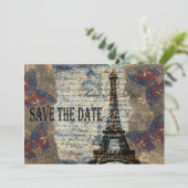 -Parijzenaar, behalve de datum Save The Date (Staand voorkant)