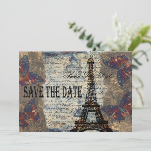 -Parijzenaar, behalve de datum Save The Date (Staand voorkant)